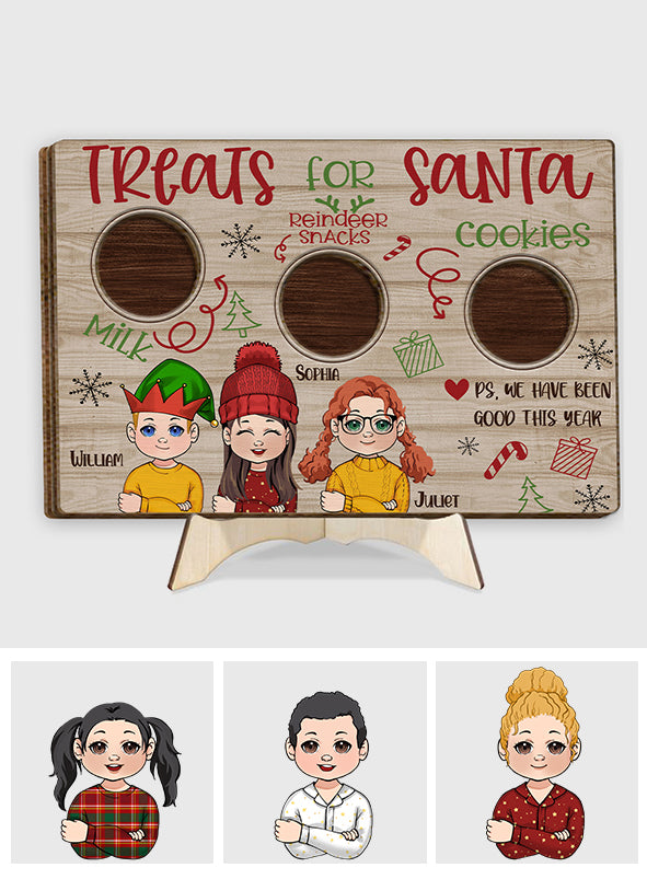 Treats For Santa - Personalized Family 2 Layered Wood Sign