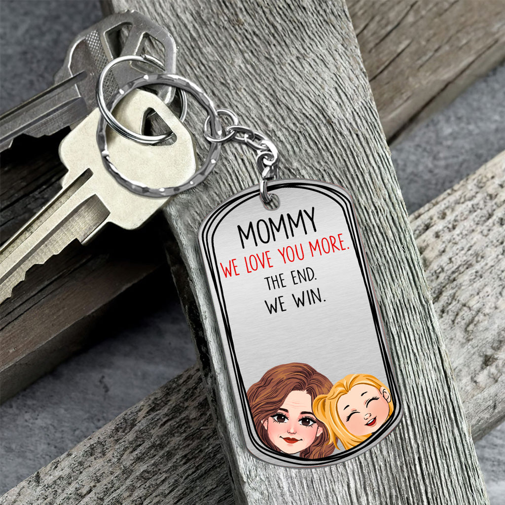 Discover Dad I Love You More - Gift for dad, grandma, grandpa, mom, uncle, aunt - Personalized Stainless Steel Keychain