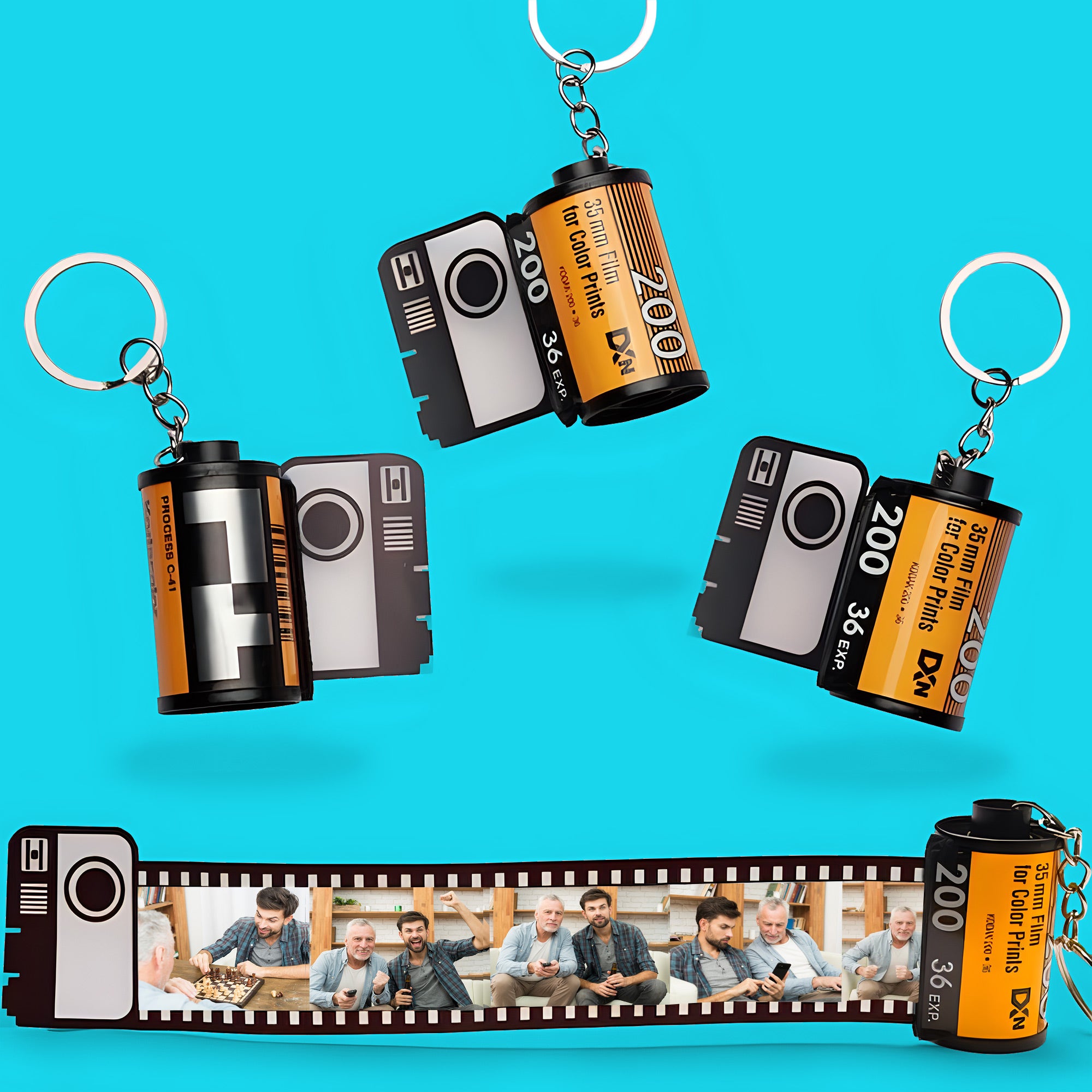 Personalized Film Roll Keychain - Gift for step dad - Personalized Film  Roll Keychain