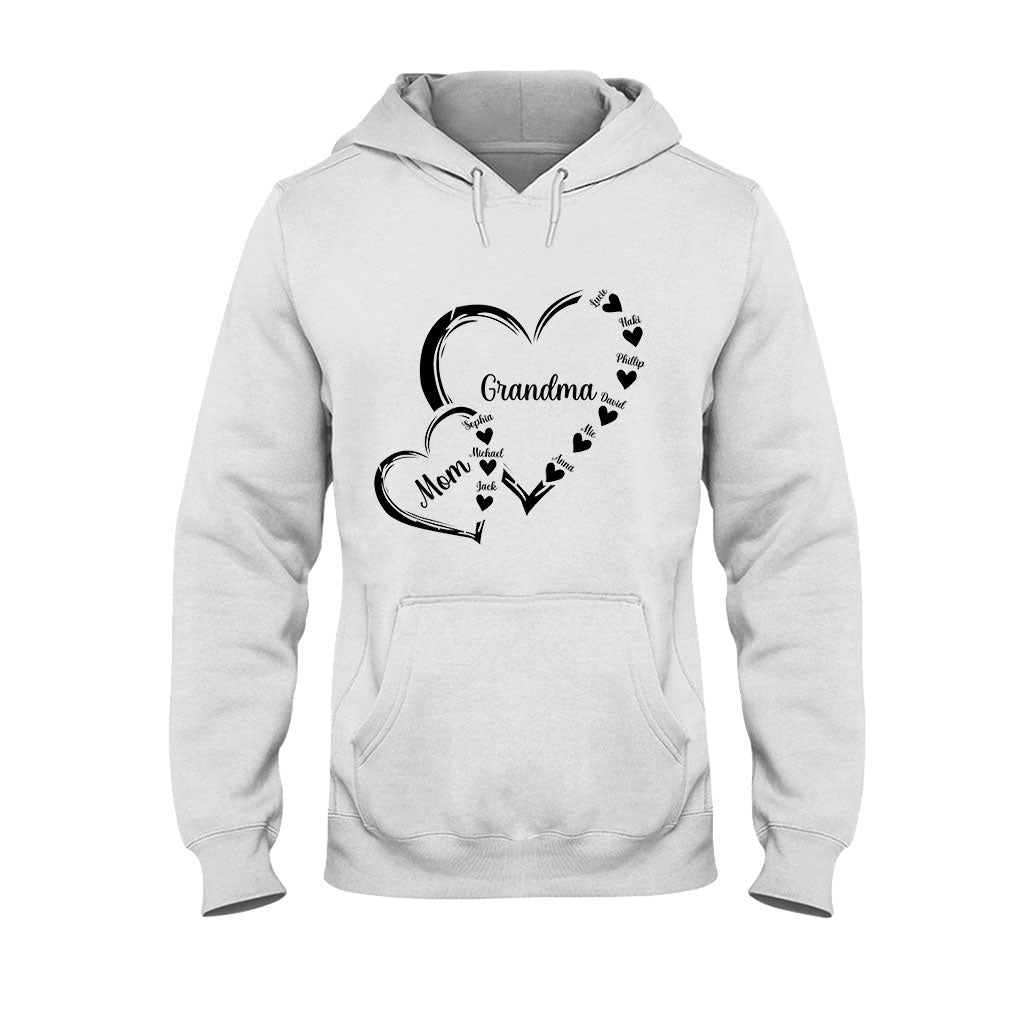 Grandma/Mom/Nana Heart - Personalized Grandma T-shirt And Hoodie