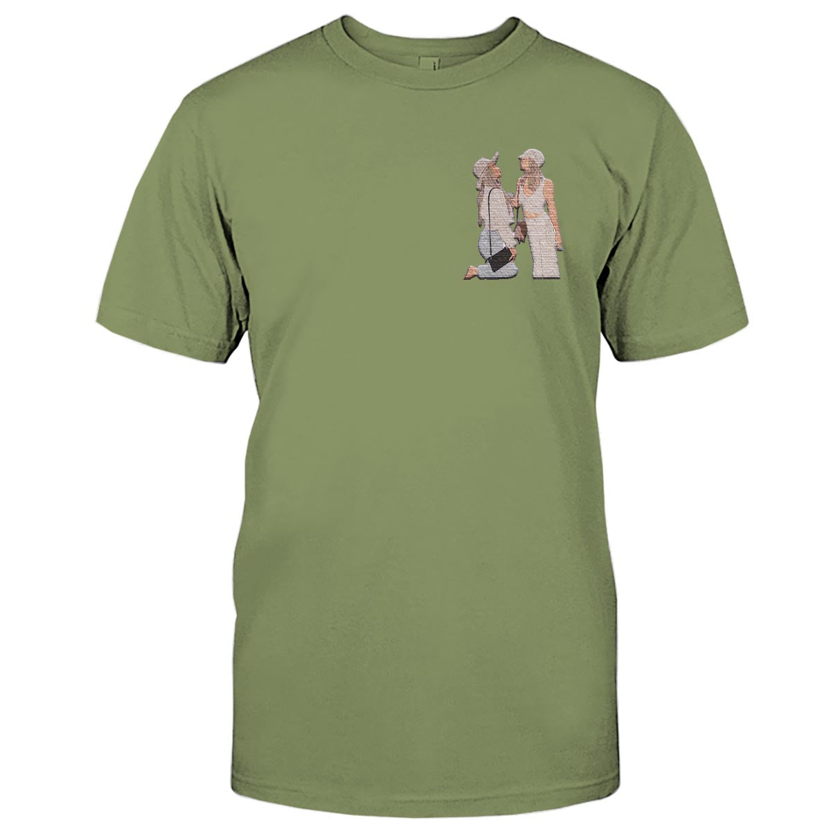 Custom 2D Photo - Personalized Bestie Embroidered T-shirt