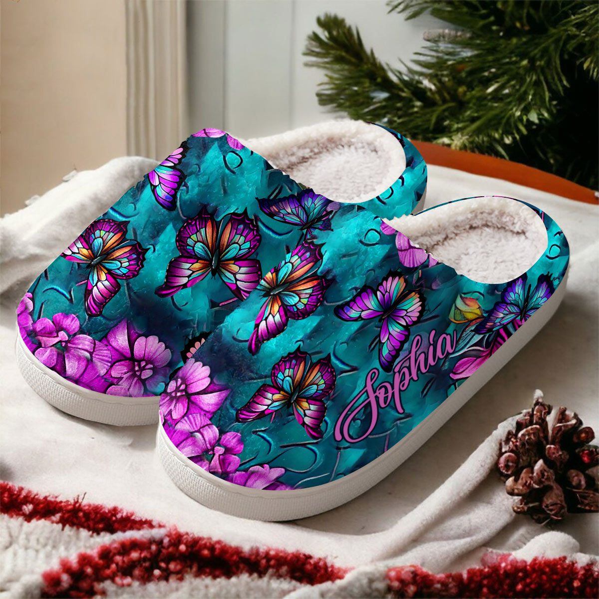 Discover Colorful Butterflies Lover - Personalized Butterfly Slippers