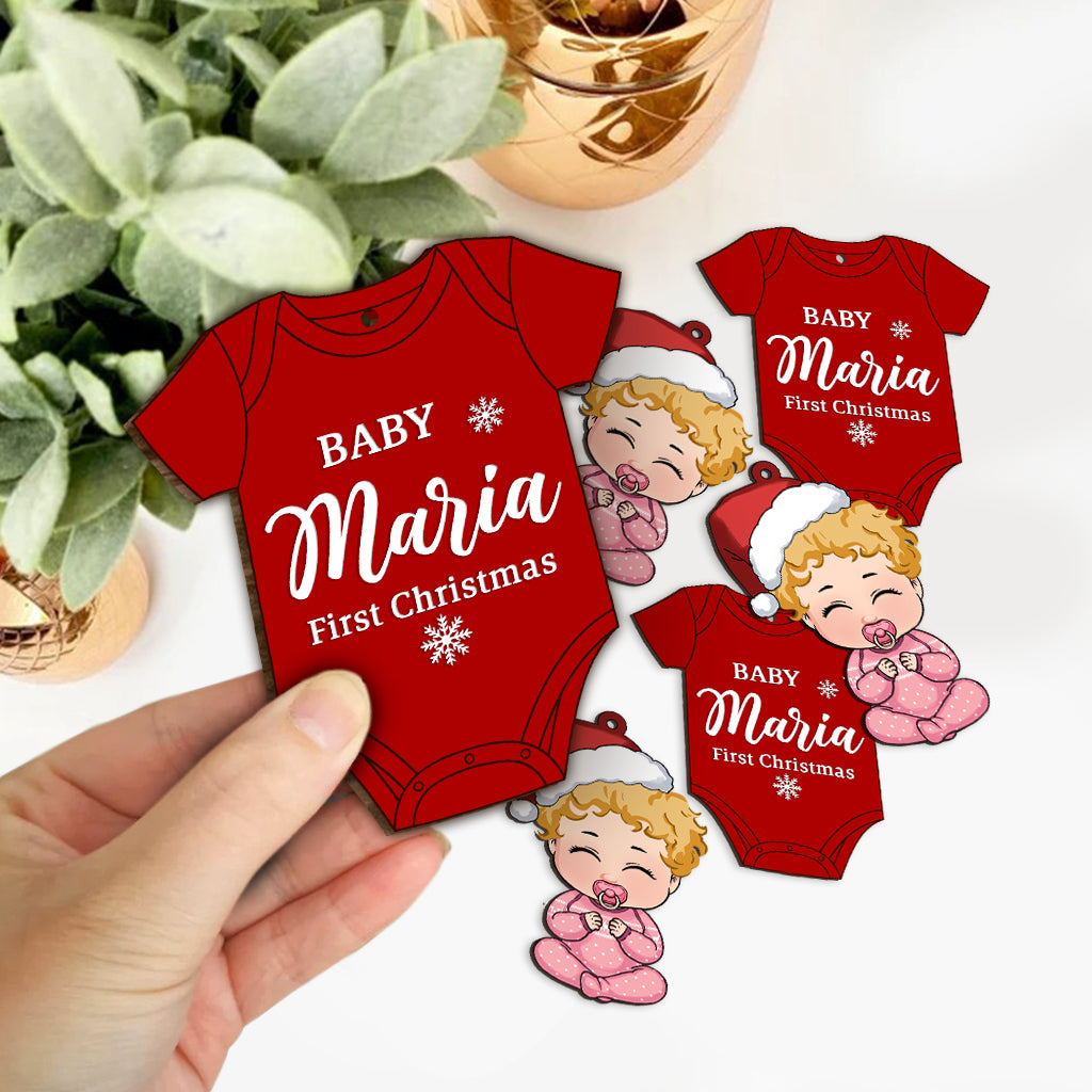 Baby 1st Christmas - Gift for Newborn - Personalized 6 Pieces Garland