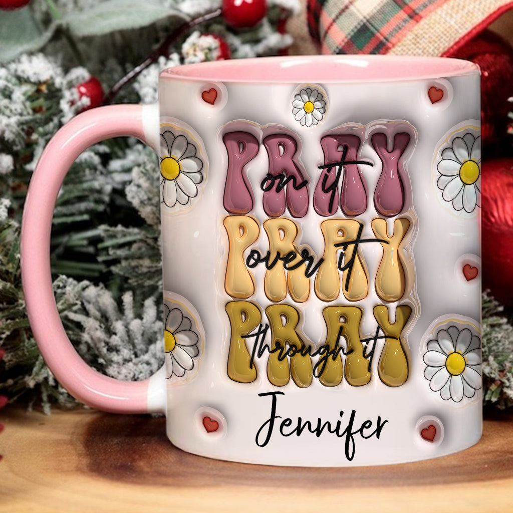 Pray On It - Personalized Christian Accent Mug