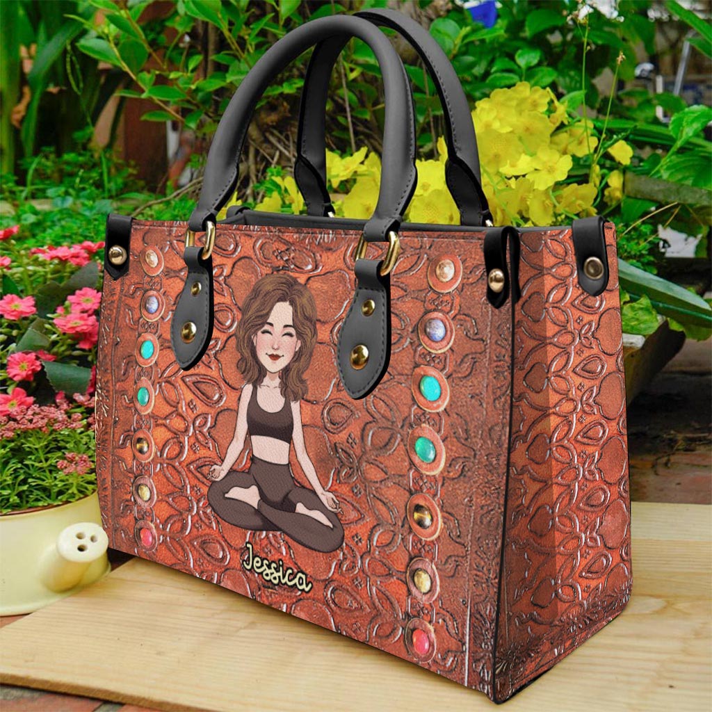 Namaste - Personalized Yoga Leather Handbag