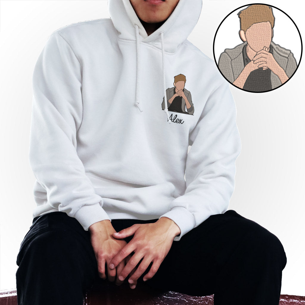 Custom 2D Photo - Personalized grandson Embroidered Hoodie