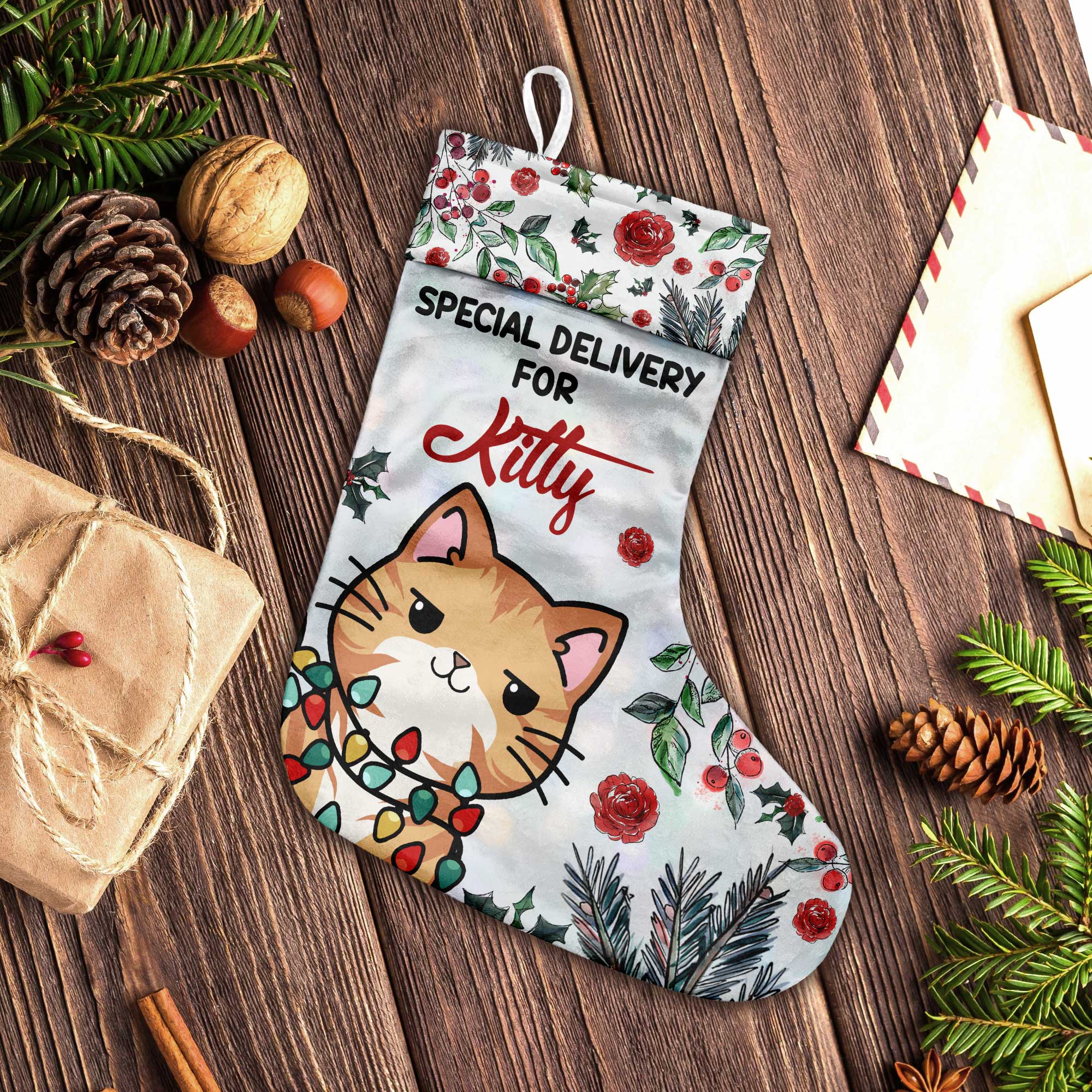 Special Delivery - Personalized Cat Christmas Stockings