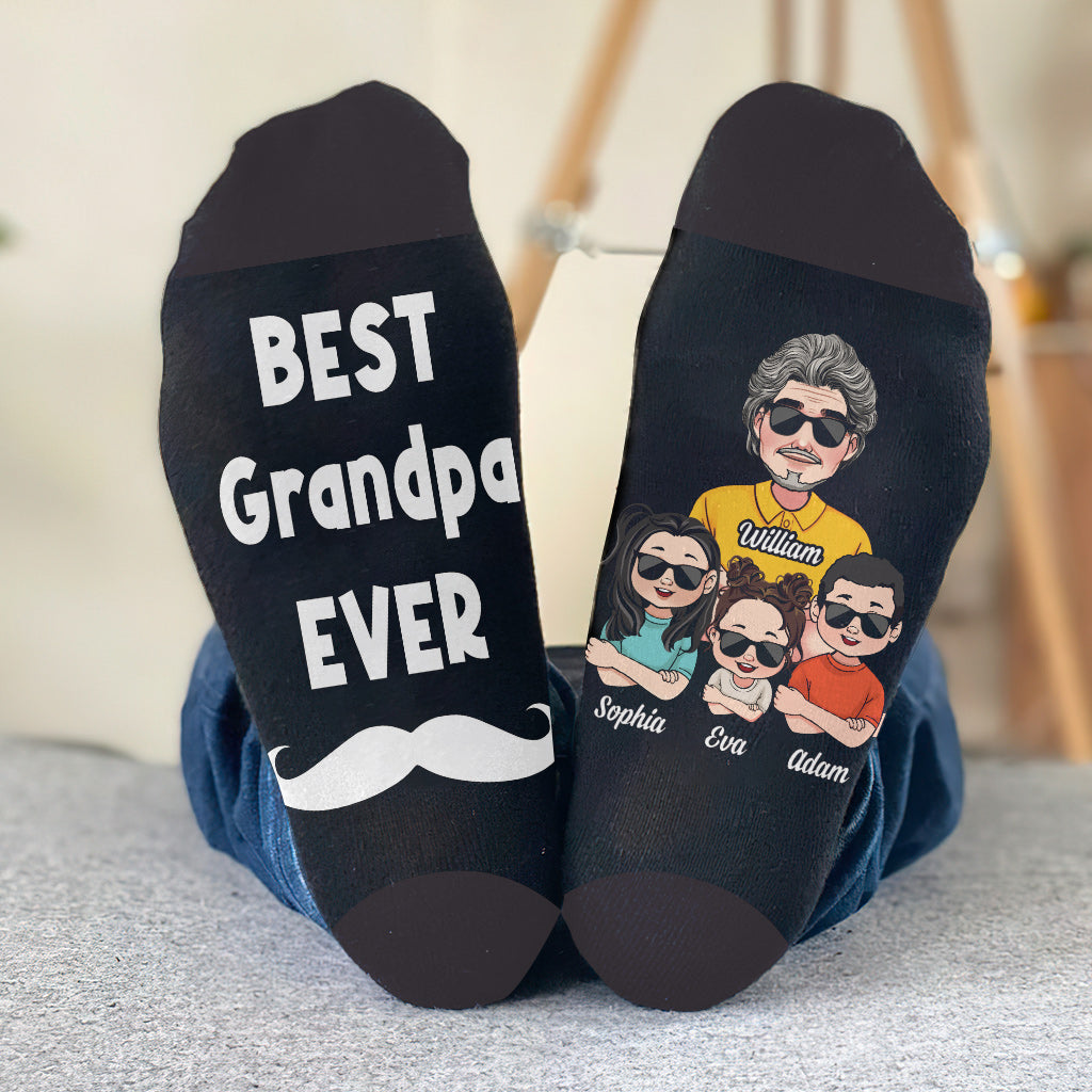 Best Grandpa Ever - Personalized Grandpa Socks