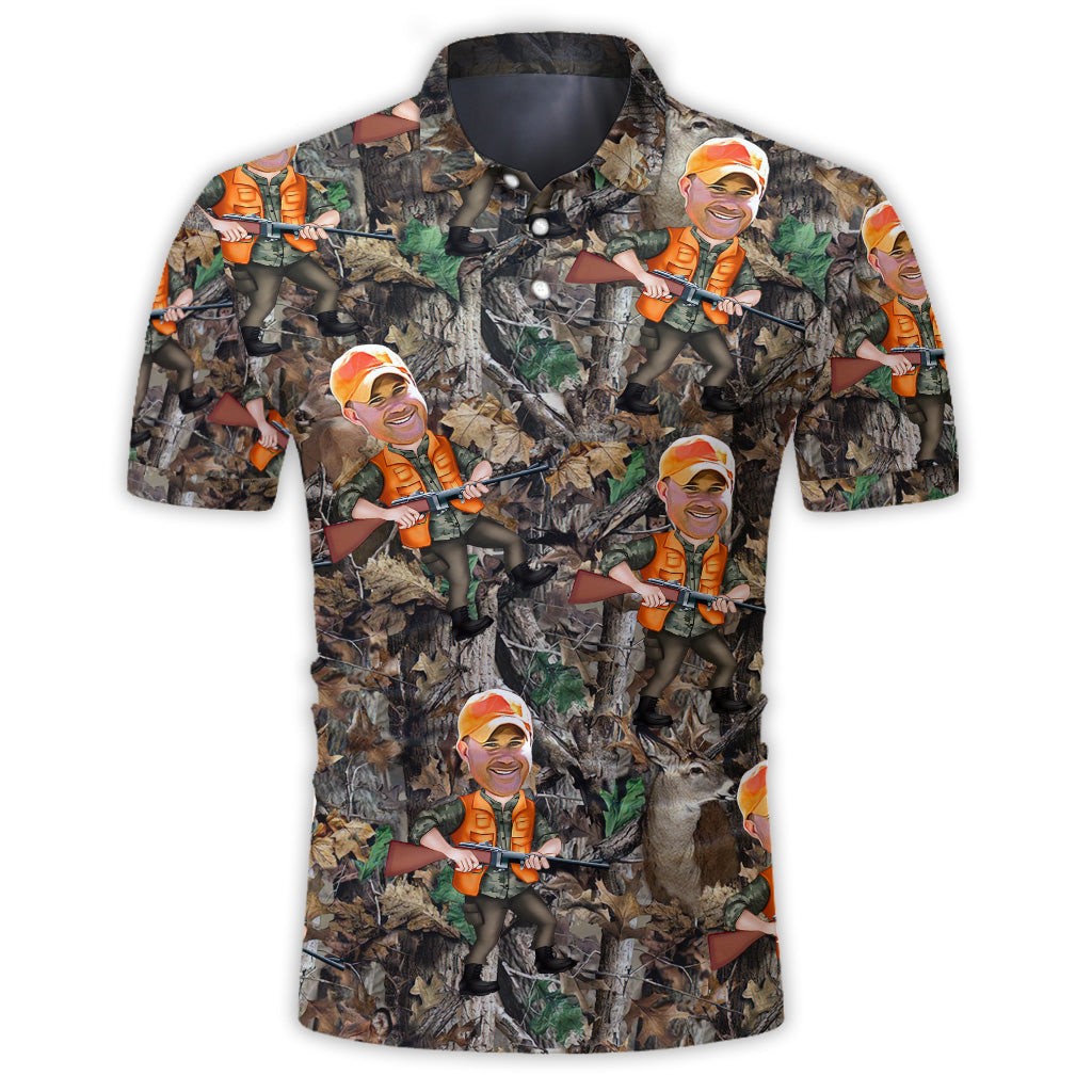 Photo Inserted Hunter - Personalized Hunting Polo Shirt