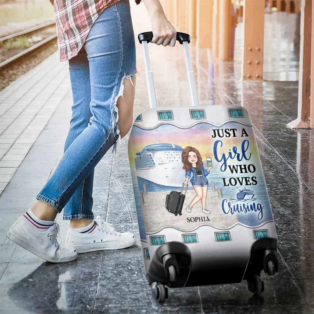 Just A Girl Who Loves Traveling - Personalized Travelling Luggage Cover
