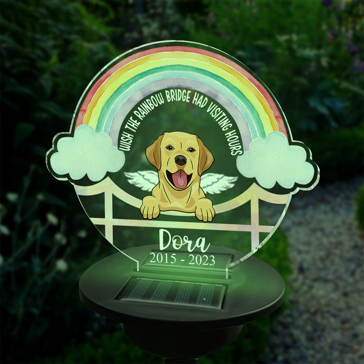 Rainbow Bridge - Personalized Dog Garden Solar Light