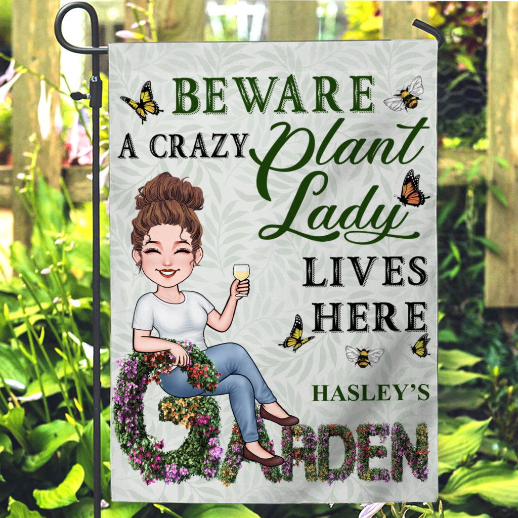 Crazy Plant Lady - Personalized Gardening Garden Flag