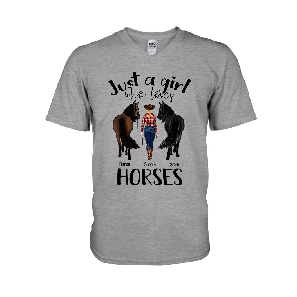 Just A Girl Who Loves Horses - Personalized Horse T-shirt and Hoodie