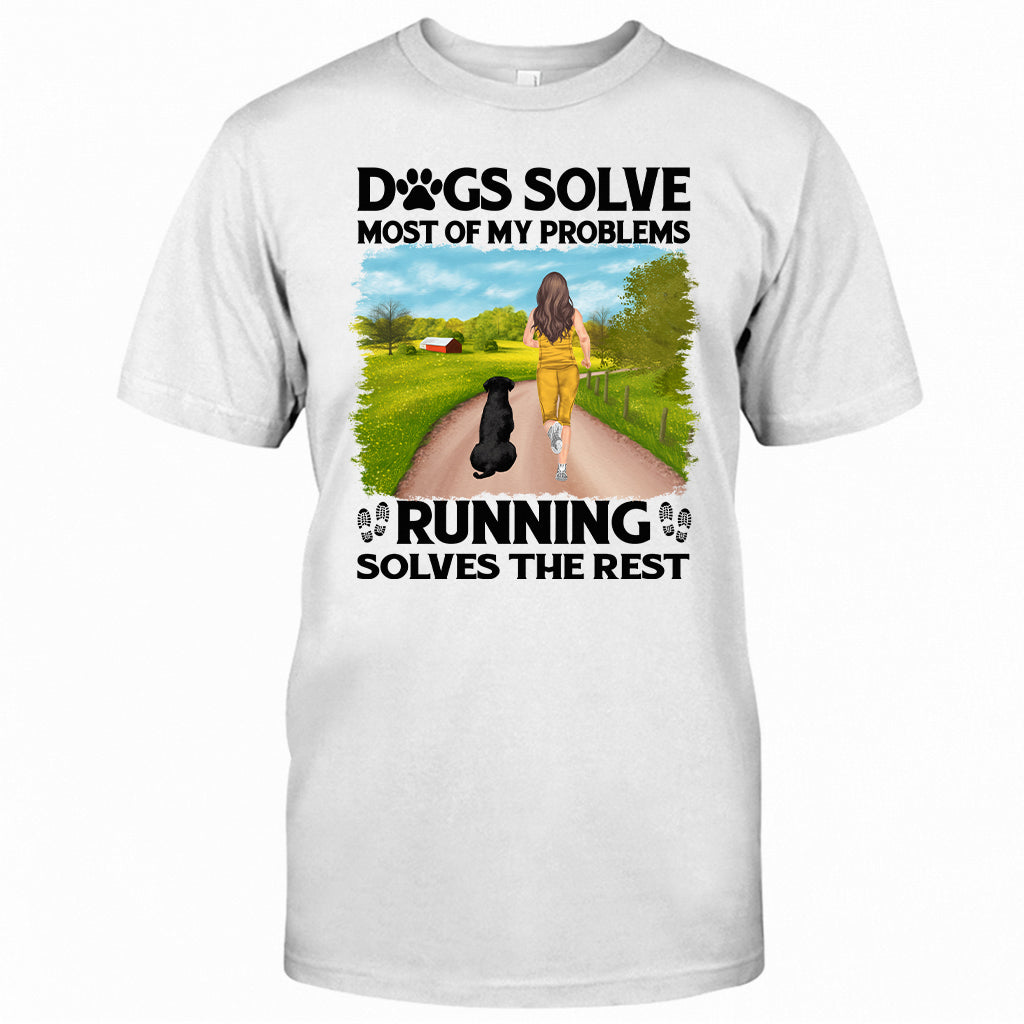 Dogs And Running Solve My Problems - Personalized Running T-shirt & Hoodie