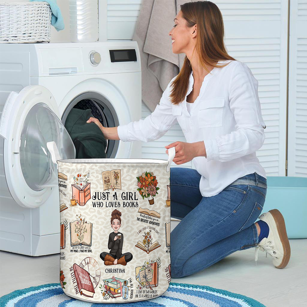 Just A Girl Who Loves Books - Personalized Book Laundry Basket