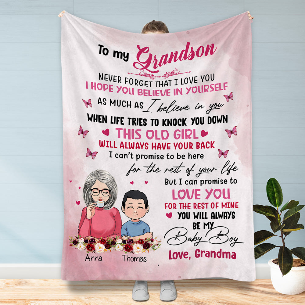 To My Granddaughter - Gift for grandma, granddaughter, grandson - Personalized Blanket