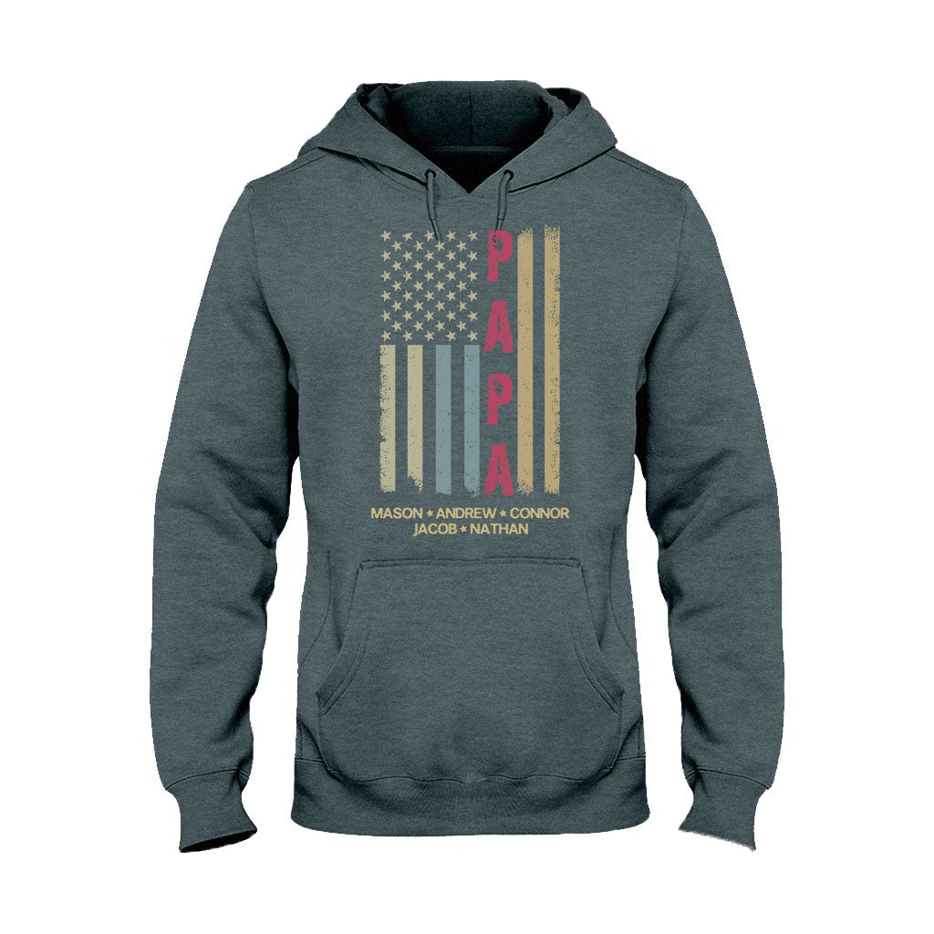 American Flag - Personalized Grandpa T-shirt & Hoodie