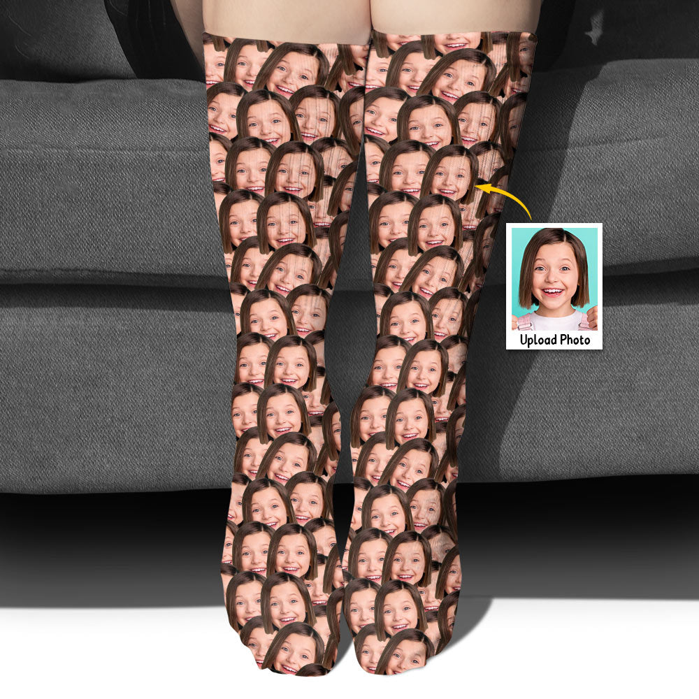 Customizable Printed Face - Personalized granddaughter Socks