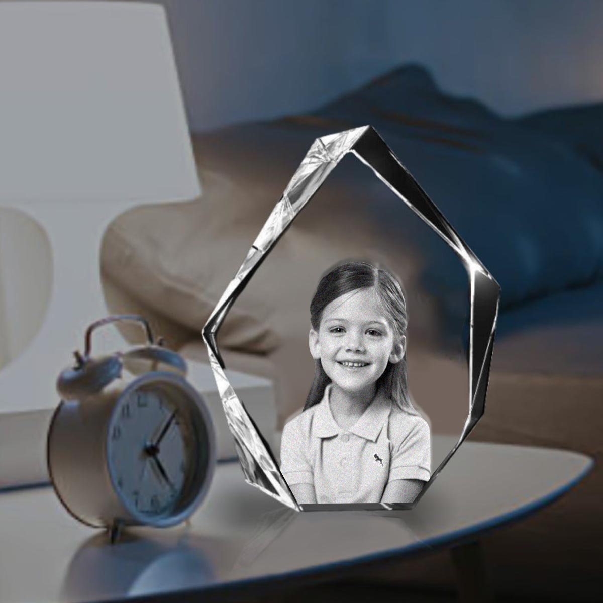 Custom Photo - Personalized Kid Laser Engraving 3D Iceberg Shaped Crystal Lamp