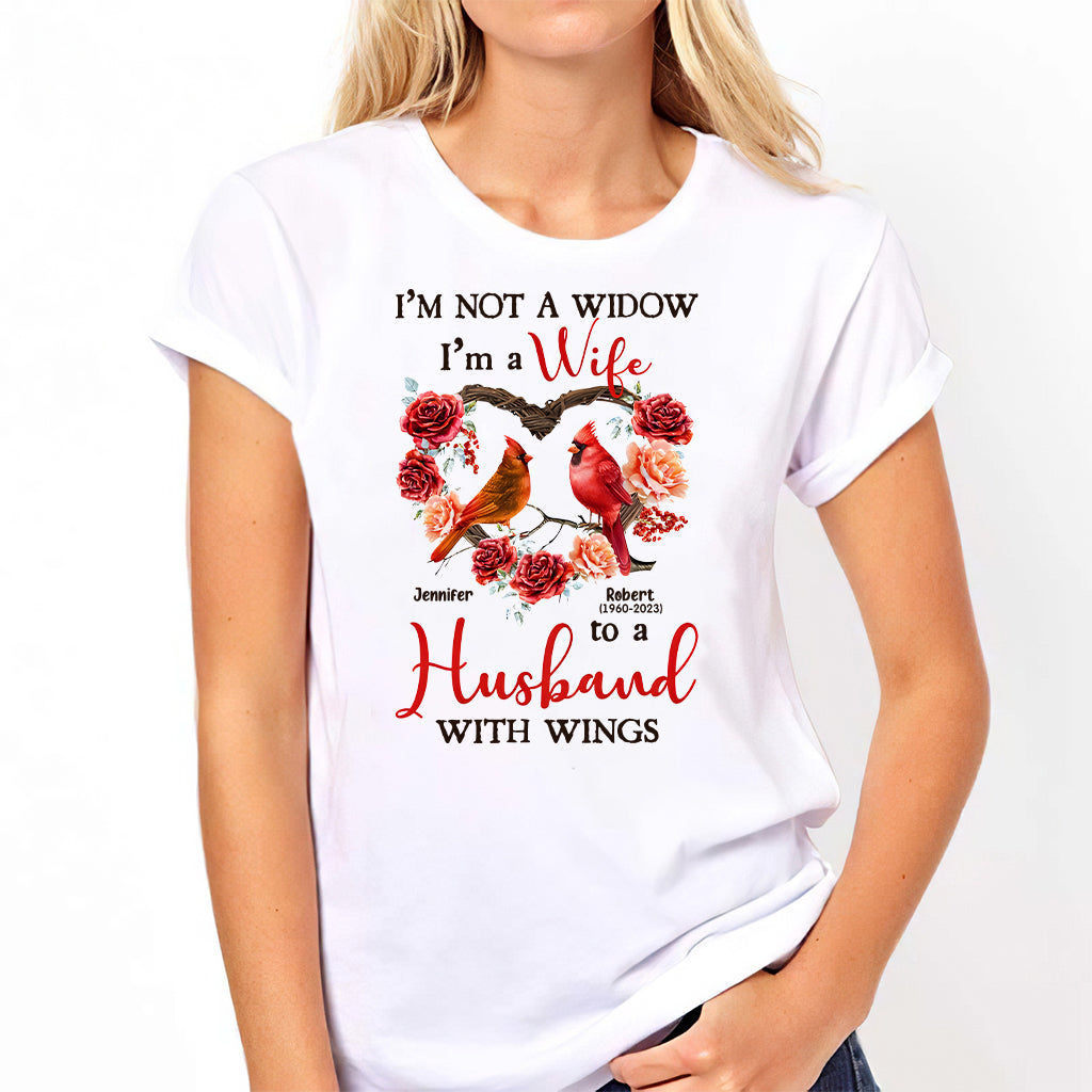 I'm A Wife To A Husband With Wings - Personalized Memorial T-shirt & Hoodie