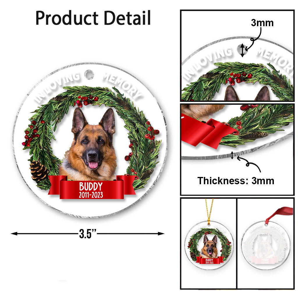 In Loving Memory - Personalized Dog Transparent Ornament