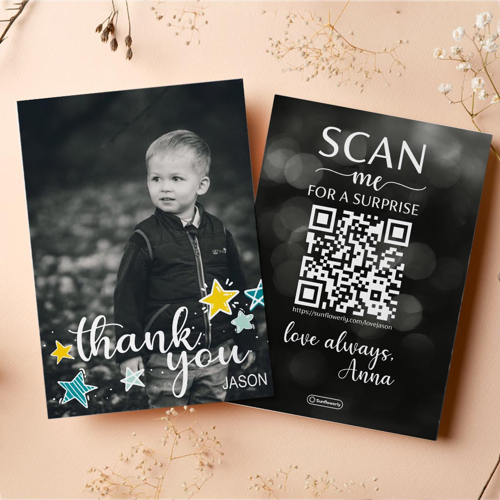 Thank You / Love you  - Personalized QR Greeting Card