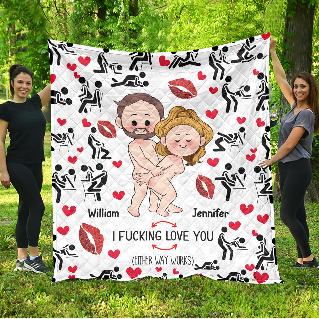 I Love You - gift for husband, wife, boyfriend, girlfriend - Personalized Quilt