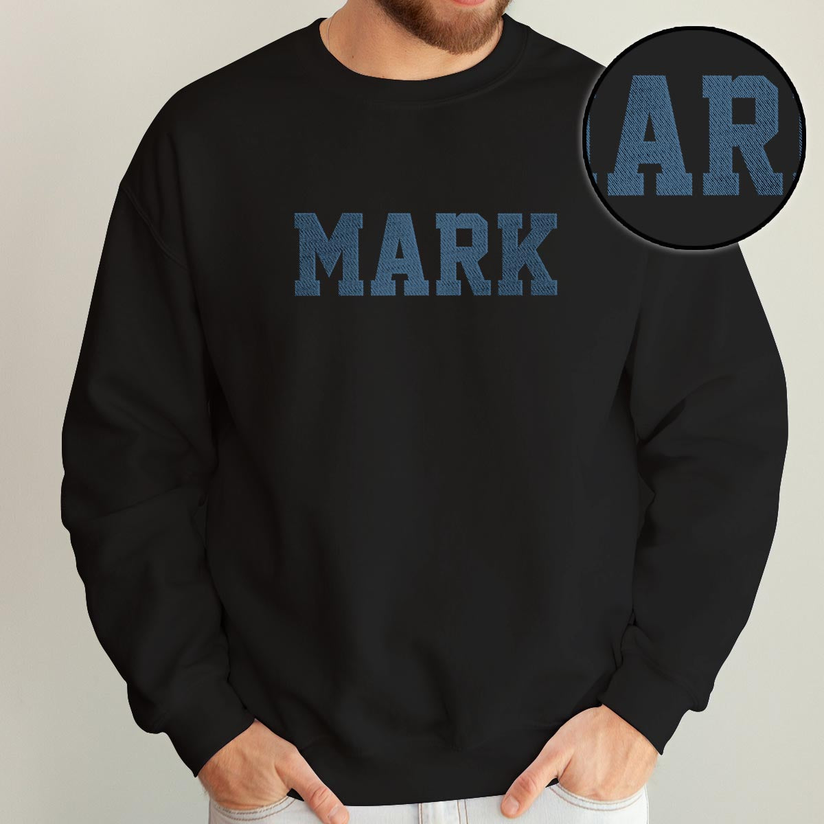 Custom Name - Personalized Step Dad Embroidered Sweater