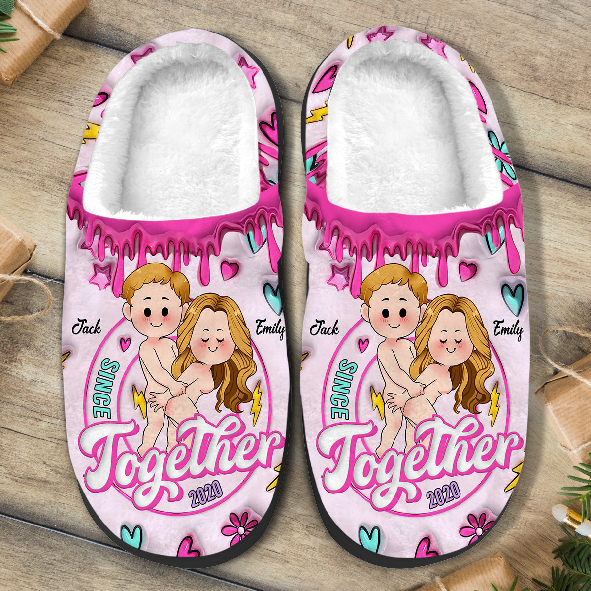 Together Since - Personalized Couple Slippers