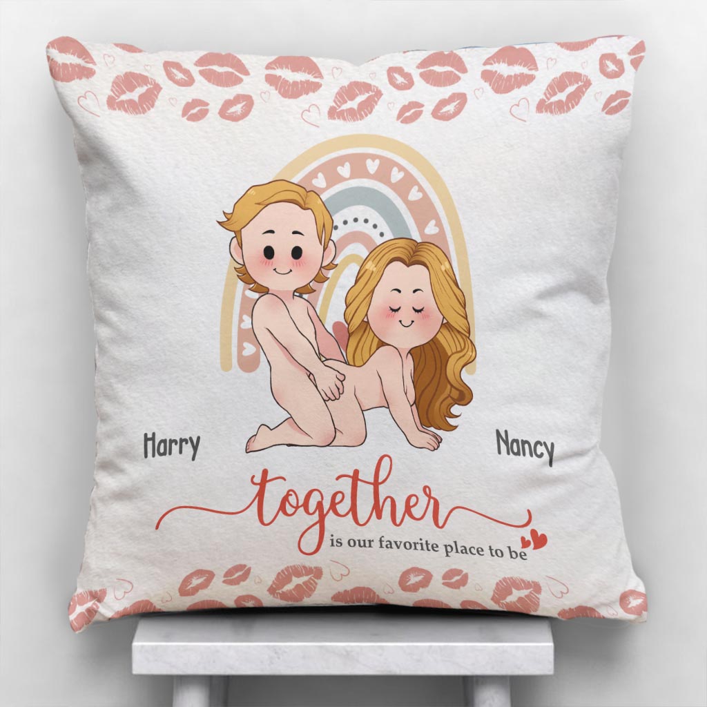 Together Is Our Favorite Place To Be - Personalized Couple Throw Pillow