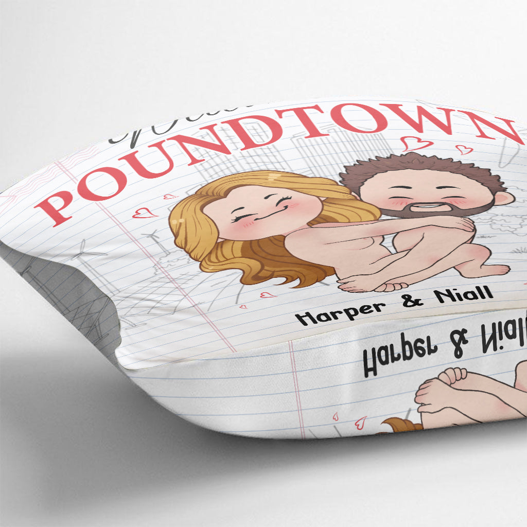 Welcome To The Poundtown Inappropriate Adult - Personalized Couple Throw Pillow