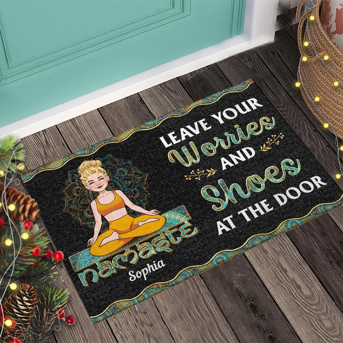 Leave Your Worries - Personalized Yoga Doormat