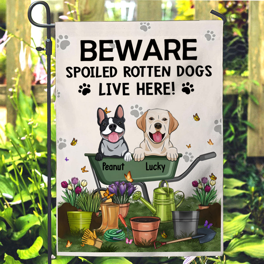 Beware Of The Dog - Personalized Gardening Garden Flag