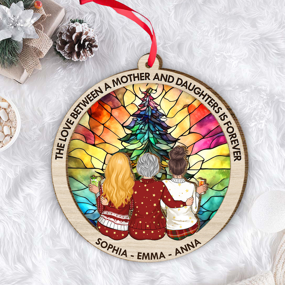 Personalized Christmas Ornament - Mother & Daughters Forever