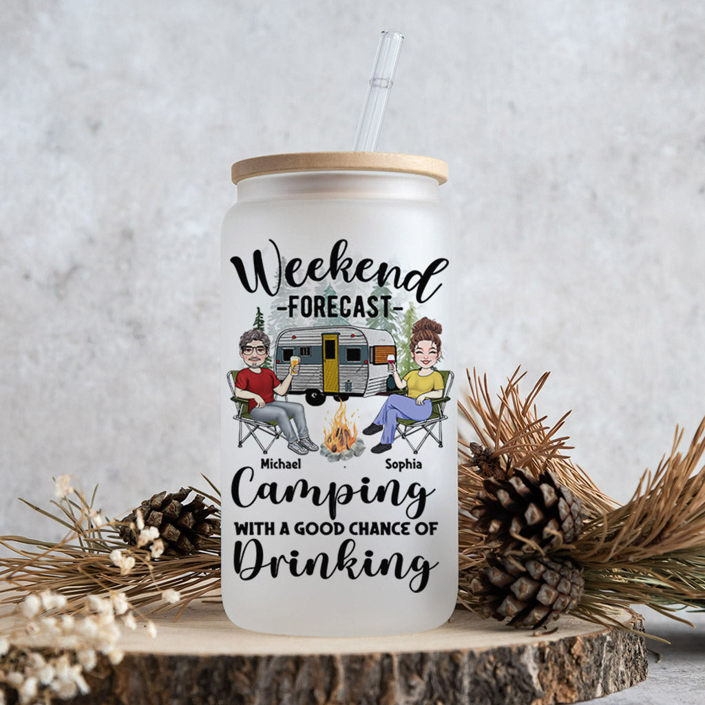 Weekend Forecast - Personalized Camping Can Glass