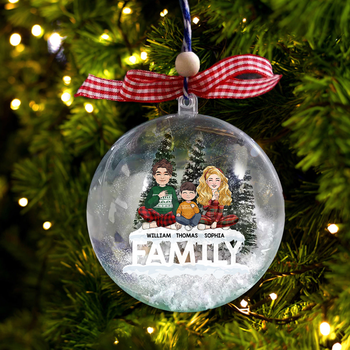 Family 2023 - Personalized Family Snow Globe Ornament