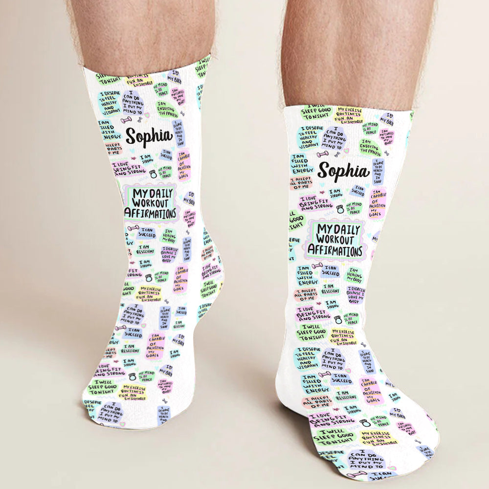 My Daily Workout Affirmations - Personalized Fitness Socks