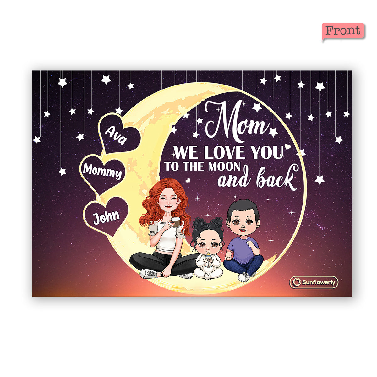 Love You To The Moon & Back - Personalized Greeting Card