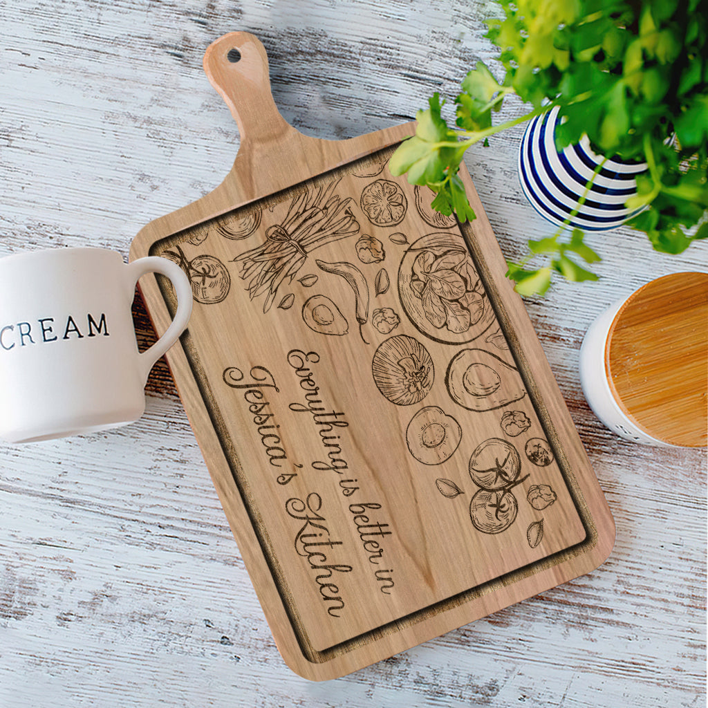Everything Is Better In This Kitchen - Personalized Cooking Cutting Board