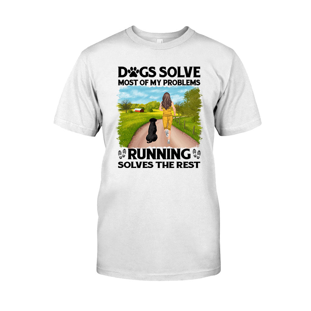 Dogs And Running Solve My Problems - Personalized Running T-shirt & Hoodie