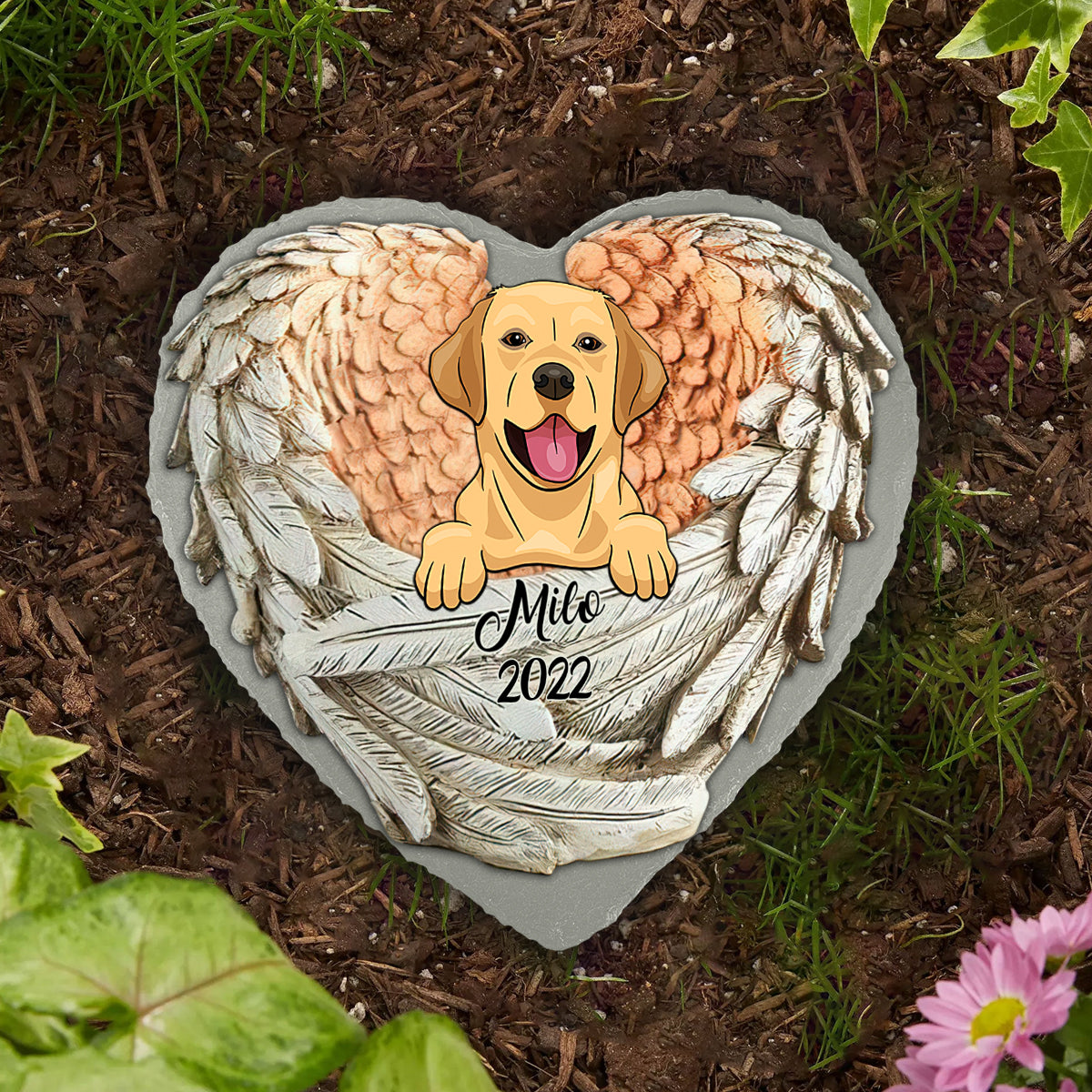 Paw Prints On My Heart - Personalized Dog Heart Shaped Stone