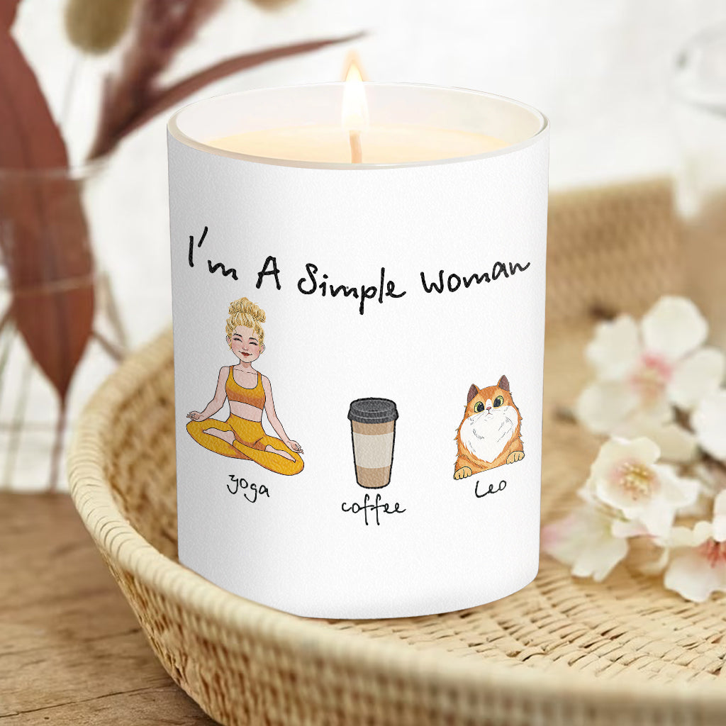 Gift for Pet Parent / Personalized Cat Print Candle / Christmas