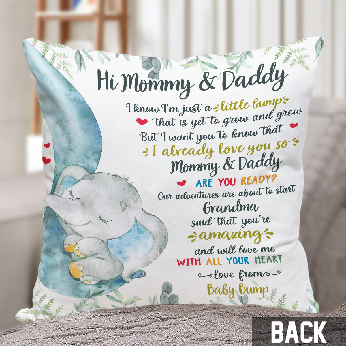 Love From Baby Bump - Personalized Mother Throw Pillow