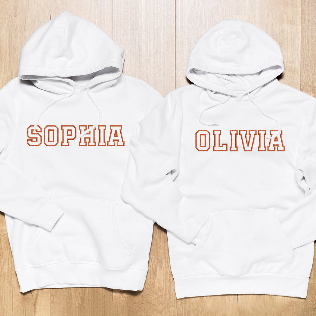 Custom Name - Personalized Bestie Embroidered Hoodie