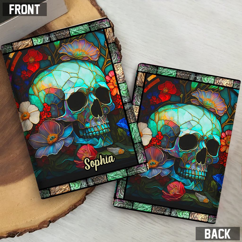 Discover Floral Skull - Personalized Skull Passport Holder