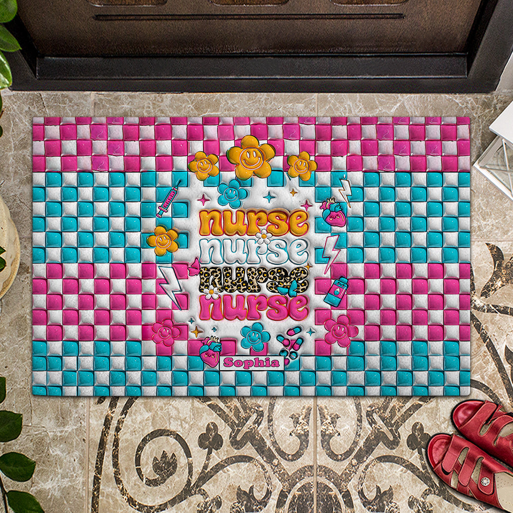 Nurse Life - Nurse gift for mom, her, wife, girlfriend, friend - Personalized Doormat