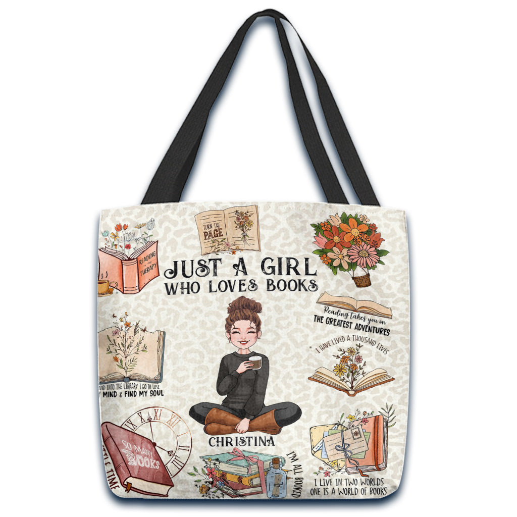 Just A Girl Who Loves Books - Personalized Book Tote Bag