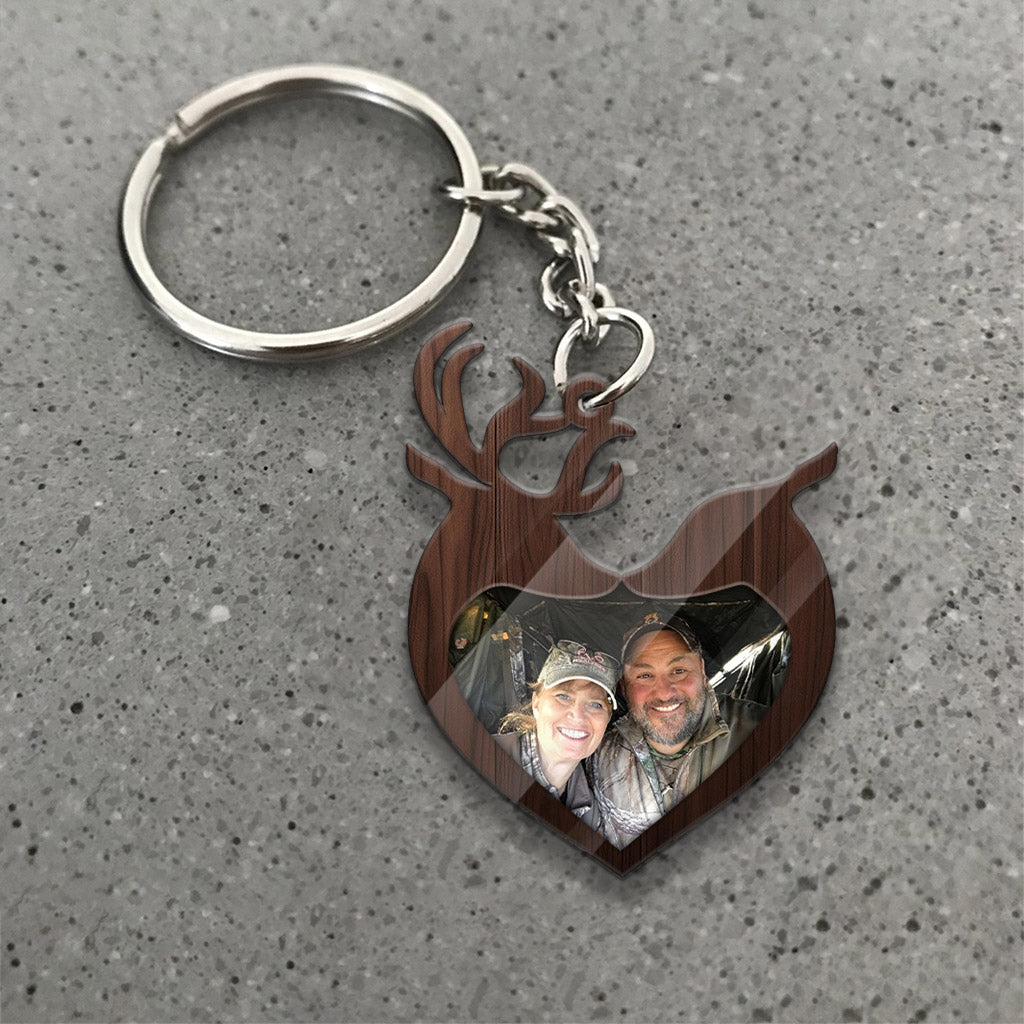 Enjoy The Hunt But Find Your Way Back To Me - Hunting gift for girlfriend, boyfriend, husband, wife - Personalized Keychain