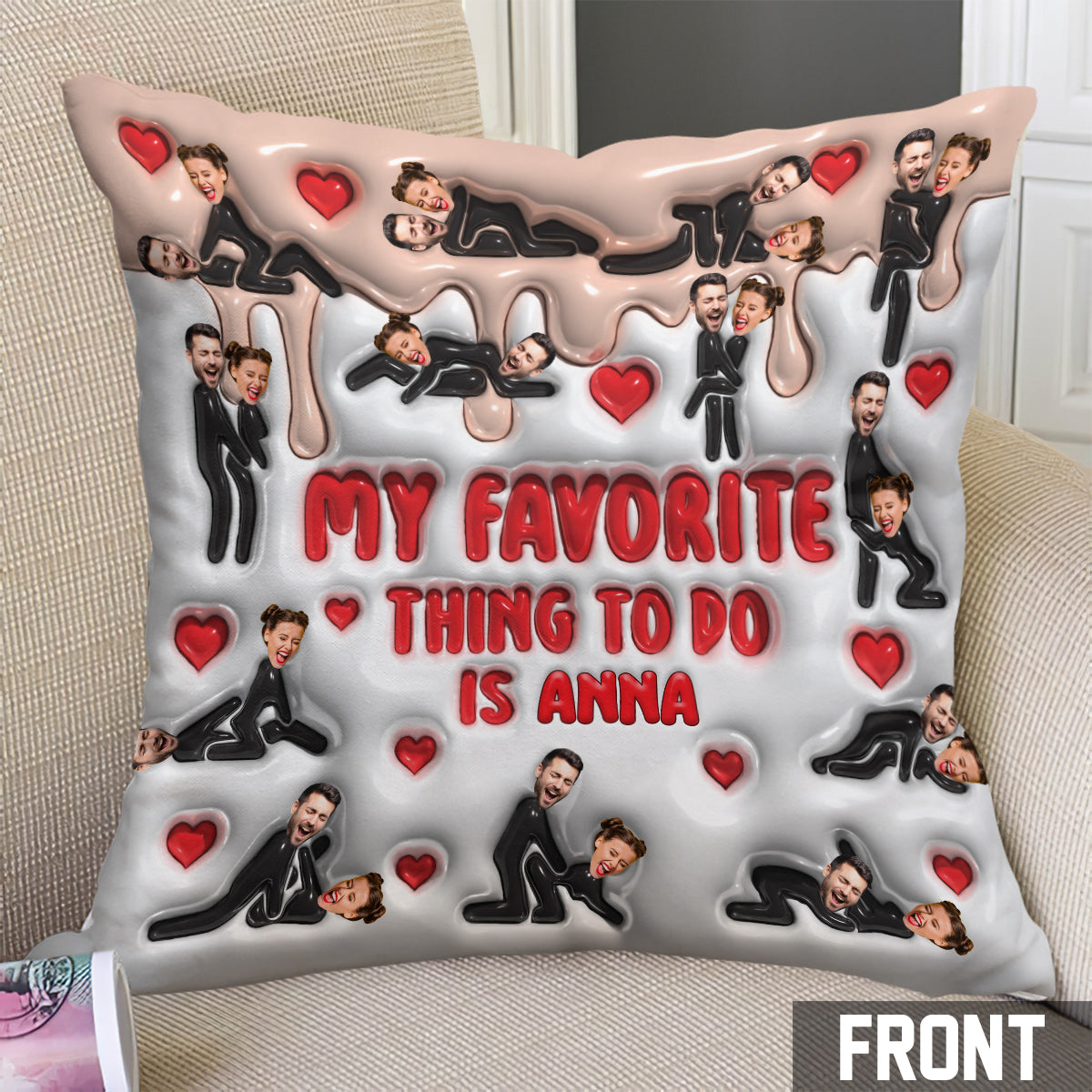 My Favorite Thing To Do Is You - Personalized Couple Throw Pillow