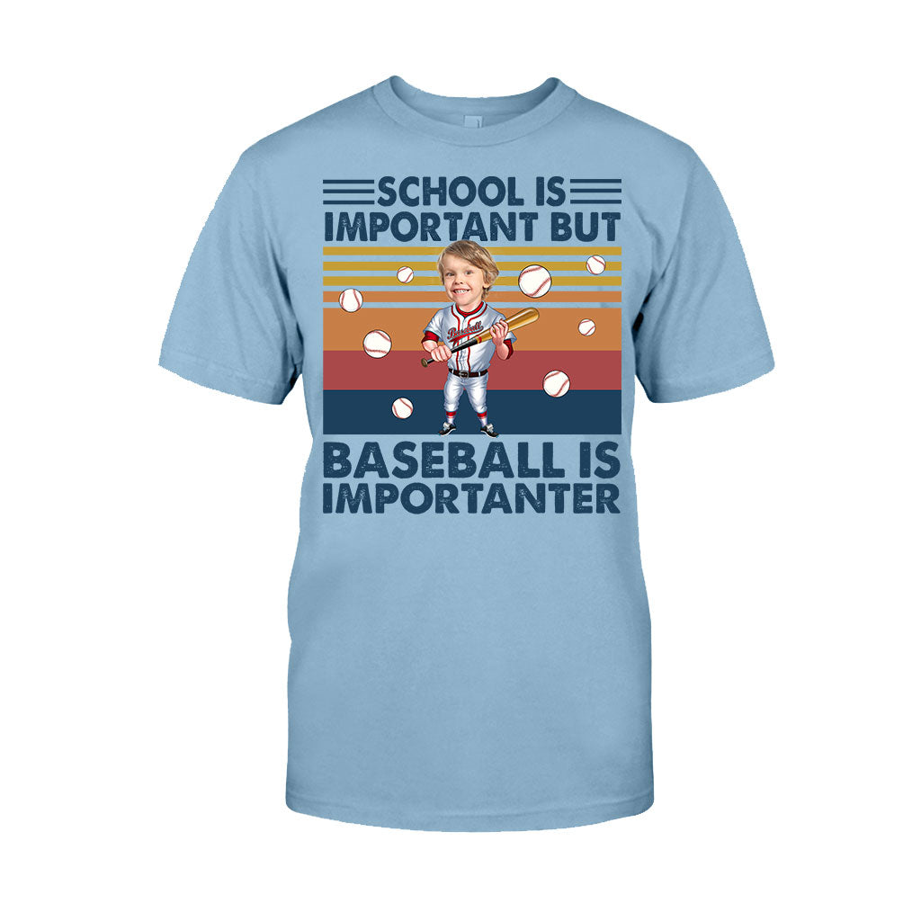 School Is Important But - Personalized Baseball T-shirt And Hoodie